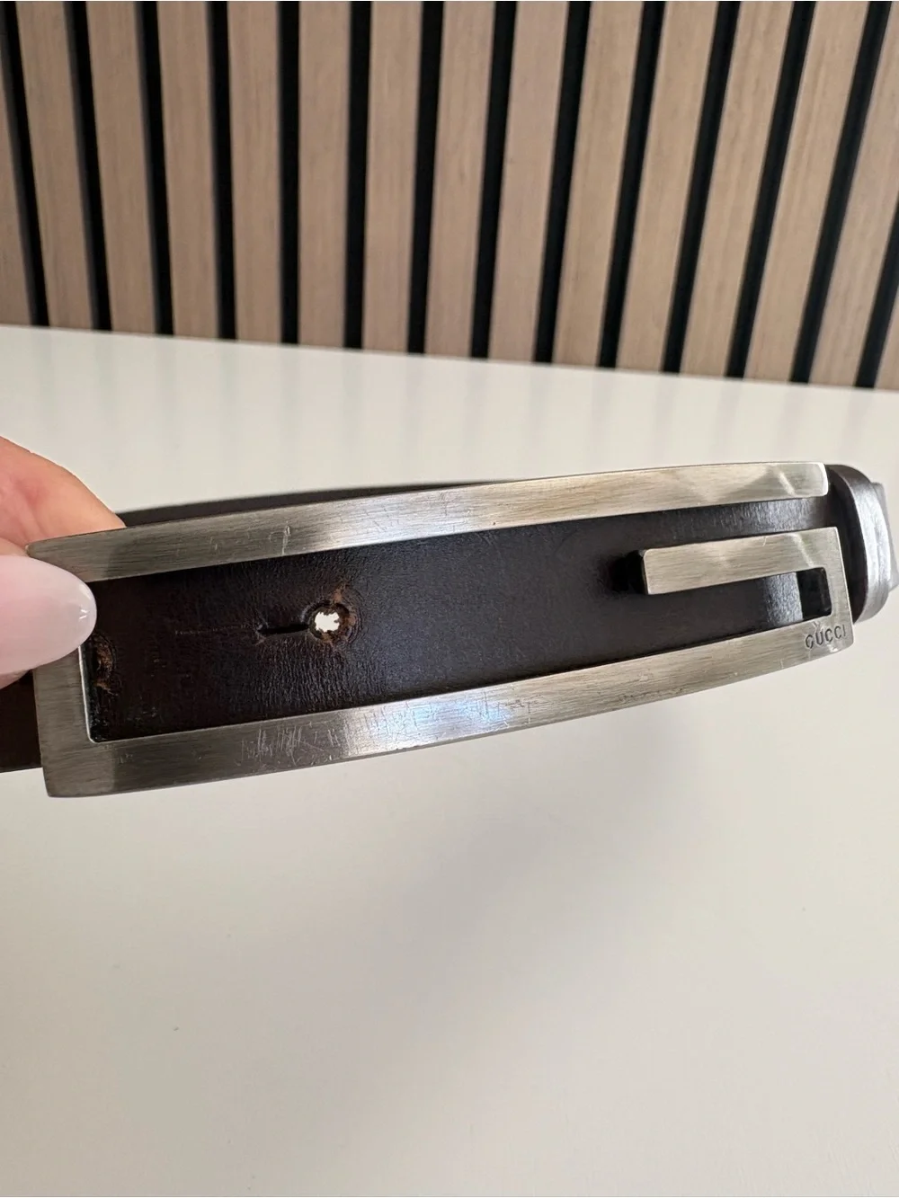 Auth VTG GUCCI Leather Belt